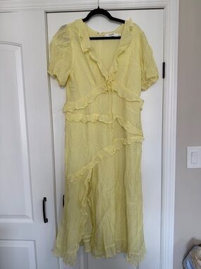 Astr Light Yellow Ruffle Maxi Dress